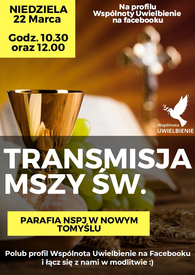 Transmisja Mszy św. z naszego kościoła