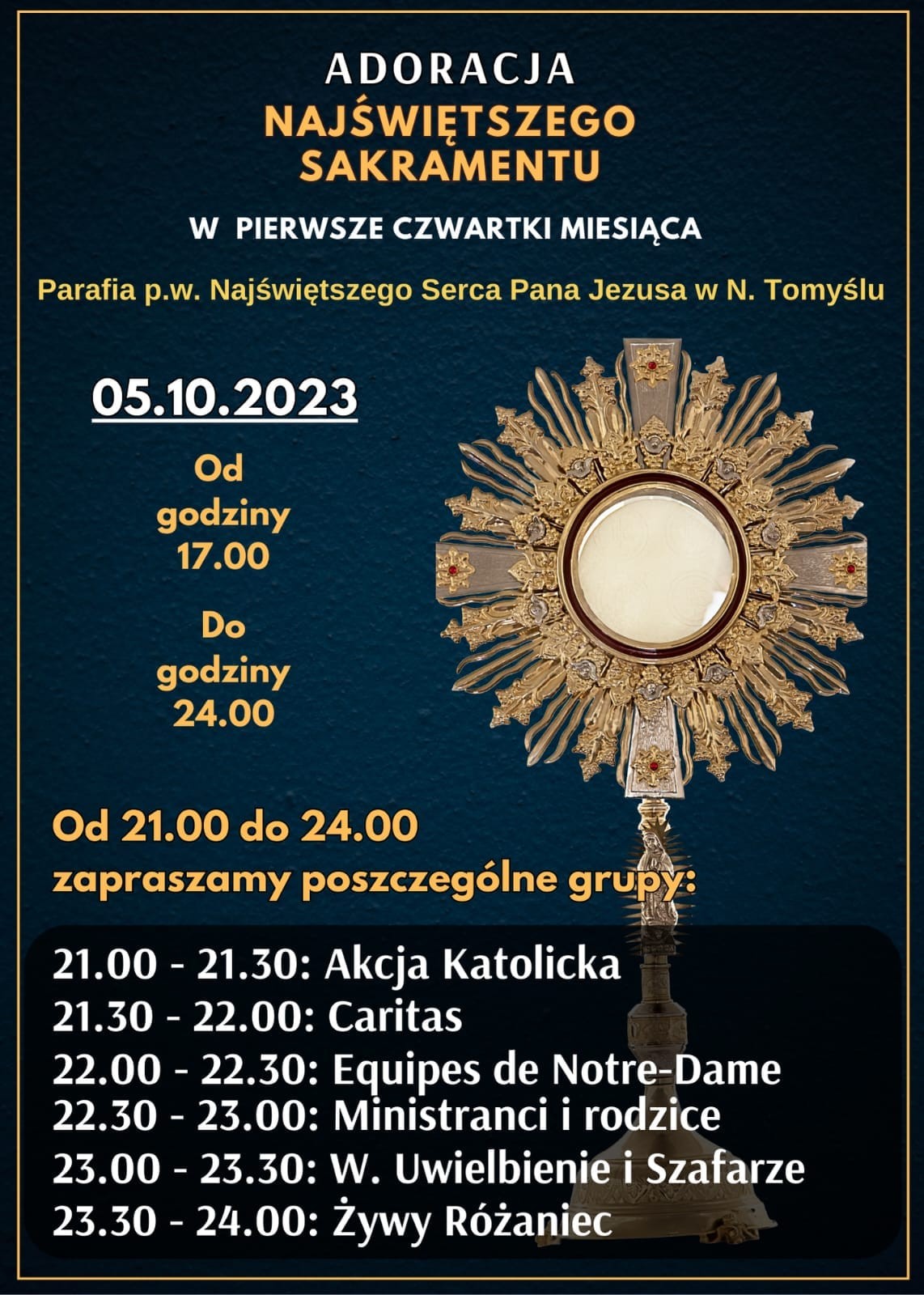 ADORACJA PIERWSZOCZWARTKOWA - 05.10.2023 R.